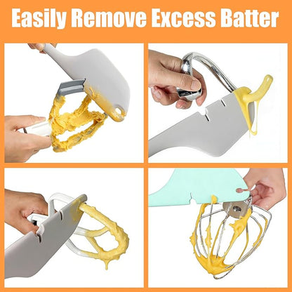 Silicone Spatula for Mixer Beater Scraper, Non-Stick Spatula for Baking, Scraping, Mixing, Cooking, Heat-Resistant Spatulas for Kitchen Aid Mixer Accessories, Multipurpose Kitchen Tools, Black