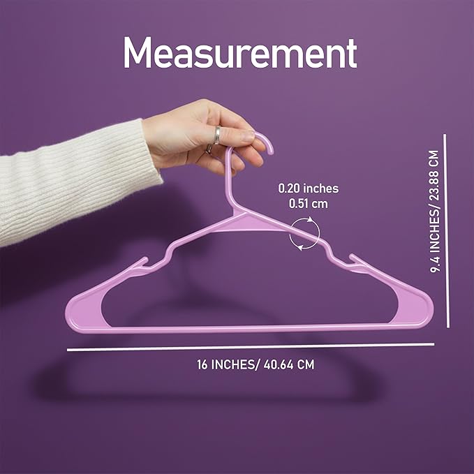 Utopia Home - Plastic Hangers 50 Pack - Space Saving Clothes Hanger - Durable and Strong Closet Organizers and Storage Makes It Ideal Stocking Stuffers or Apartment or Dorm Room Essentials (Pink)