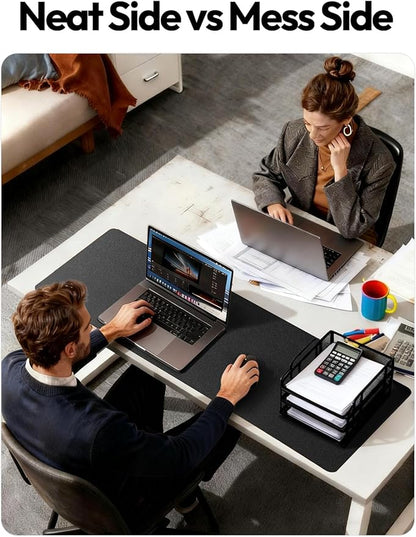 YSAGi Leather Desk Protector, Office Mat, Large Mouse Mat, Non-Slip PU Leather Blotter, Laptop Desk Mat, Waterproof Writing Pad for Office and Home (Black, 31.5" x 15.8")