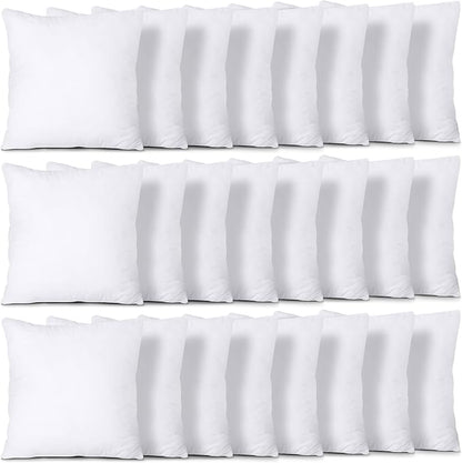 Utopia Bedding Throw Pillows (Set of 24, White), 16 x 16 Inches Pillows for Sofa, Bed and Couch Decorative Stuffer Pillow