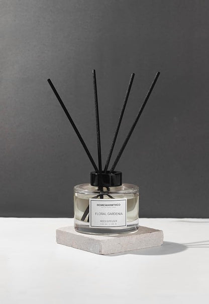 Gardenia Reed Diffuser Set – Premium Natural Fragrance Reed Diffusers for Home, Office, Bathroom, Kitchen, Shelf Décor Long-Lasting Scent with Non-Toxic Essential Oils Diffuser 5.63 oz, 160ml