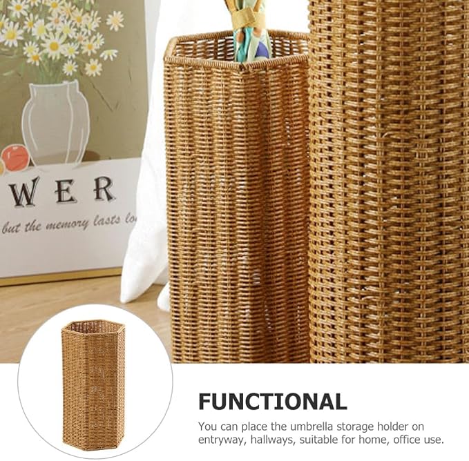 ABOOFAN Rattan Umbrella Stand Umbrella Holder Woven Umbrella Stand Basket Sturdy, Walking Sticks, Canes, Entryway, Mudroom, Office