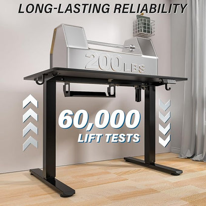Kingant Standing Desk Height Adjustable Small Electric Stand Up Desks [32 x 24 Inch] - Ergonomic Sit Stand Desk Rising Desks for Home Office Computer Desk Stand Desk Workstation with Cable Management