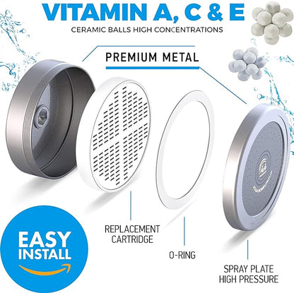 Filtered Handheld Shower Head & 20 Stage Shower Filter - Standard - Chrome