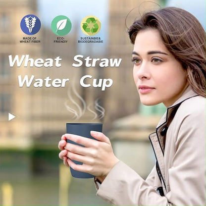 Wrova Wheat Straw Cups 8 PCS Good Alternative to Plastic Reusable Cups 20 oz Unbreakable Drinking Cup Reusable Dishwasher Safe Water Plastic Glasses Colorful Series