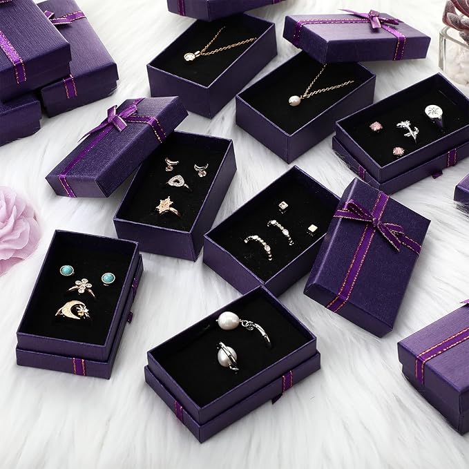 Ecally Small Cardboard Jewelry Gift Boxes 2 x 3.1 x 1.1 Inches Earring Boxes for Jewelry Gift Rings Earring Necklaces