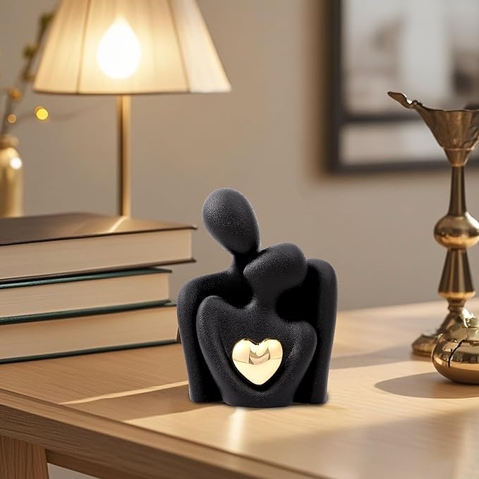 Home Decor for Couples, Mini Couple Ceramic Statue Tv Stand Decor, Bedroom Decor Love Statue Couple Knick Knacks Unique Decoration- Gifts for Her Romantic Gifts(4.72in)