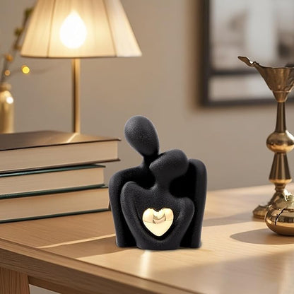 Home Decor for Couples, Mini Couple Ceramic Statue Tv Stand Decor, Bedroom Decor Love Statue Couple Knick Knacks Unique Decoration- Gifts for Her Romantic Gifts(4.72in)