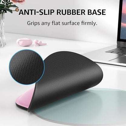 KTRIO Keyboard Wrist Rest & Mouse Pad with Wrist Rest Set, Pale Pink | Memory Foam Wrist Support, Ergonomic Design, Non-Slip Base, Office and Home Use