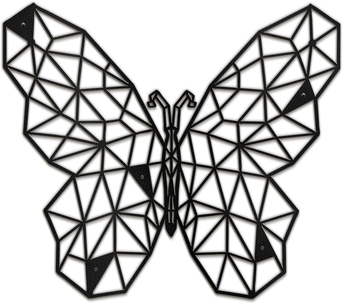 SIGNLEADER Metal Wall Art Decor The Butterfly Effect Modern Abstract Wall Sculpture Hangings Home Decoration for Living Room, Bedroom, Bathroom, Kitchen, Outdoor - 12" Black