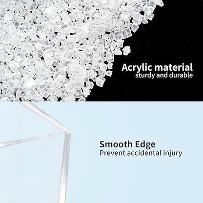 HSYMQ Desktop Clear Pen Holder with 3 Compartments, Acrylic Pencil Holders, Desk Organizers and Accessories