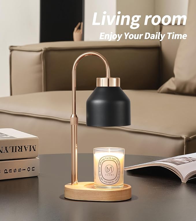 MEIXISUE Candle Warmer Lamp with Dimmer and Timer,Home Decor Lamp for Scented Jar,Electric Wax Melt Warmer,Mother's Day/Birthday for Mom/Wife,Adjustable Height,with 2 Bulbs