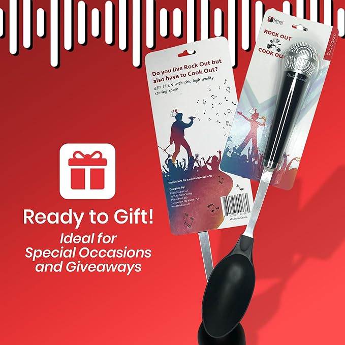 Rise8 Studios Microphone Spoon Kitchen Utensil - Fun Novelty Cooking Gadget & Unique Gift for Musicians, Singers, Karaoke Stars - Music Themed Housewares