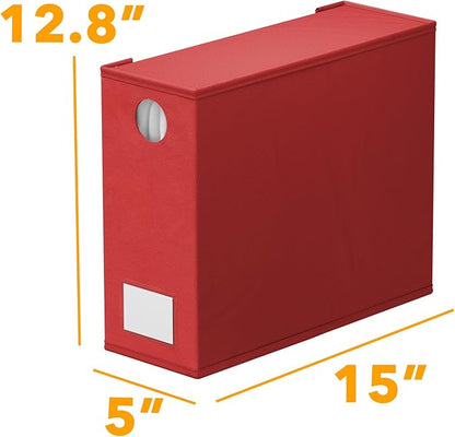 SpaceAid 4 Pack Bed Sheet Organizers and Storage, Foldable Sheet Organizer for Linen Closet, Sheets Set Folder Keeper with Window XL (Queen & King Size) Bedding Container (Red, 4 Pack)