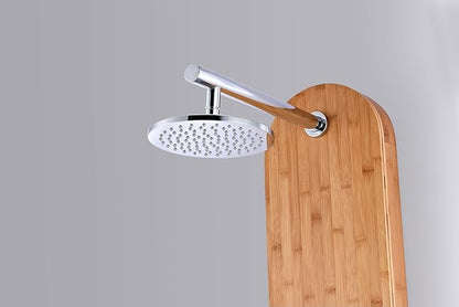 ANZZI 52" Shower Panel, Crane Series, Full Body Shower Panel with Heavy Rain Shower and Spray Wand in Natural Bamboo (SP-AZ061)