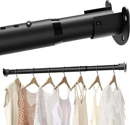 Adjustable Closet Rod, 16 to 72 Inche Closet Rods for Hanging Clothes, Heavy Duty 1.3 Inch Closet Hanging Rod for Closet Wardrobes Laundry RVs