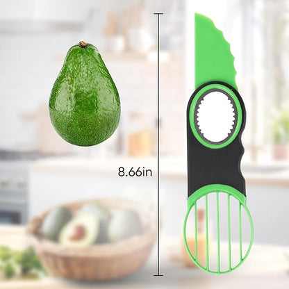 3-in-1 Avocado Slicer Tool & Stainless Steel Pitter | Multifunctional avocado cutter, peeler, and scooper with a non-slip grip. Top-rack dishwasher safe for easy cleaning.