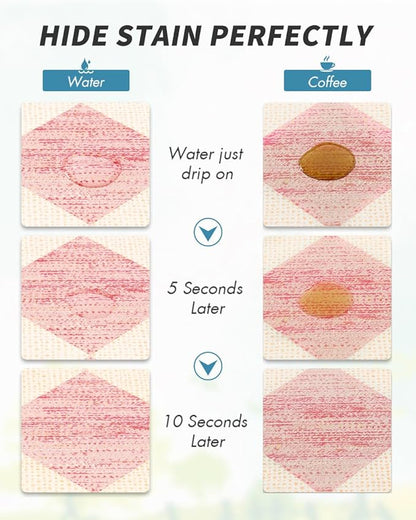 AMOAMI Coffee Mat Hide Stain Rubber Backed Absorbent Dish Drying Mat for Kitchen Counter - Fits Under Coffee Maker or Machine - PINK 17x31.5