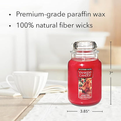 Yankee Candle Home for The Holidays Scented, Classic 22oz Large Jar Single Wick Candle, Over 110 Hours of Burn Time
