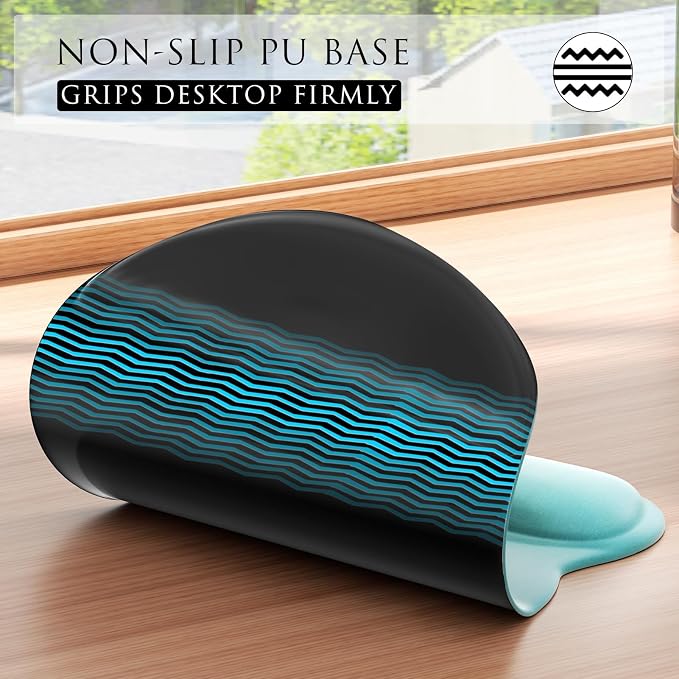MROCO Ergonomic Mouse Pad with Gel Wrist Rest, 9.4 x 8.1 in, Feather Arrow | Ergonomic Shape Design, Multiple Pattern Options, Gel Wrist Comfort, Smooth Lycra Surface, Non-Slip PU Base