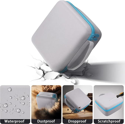 Label Printer Case Compatible with Brother P-Touch PT-N10 Personal Handheld Label Maker(Gray Case,Blue Zipper)