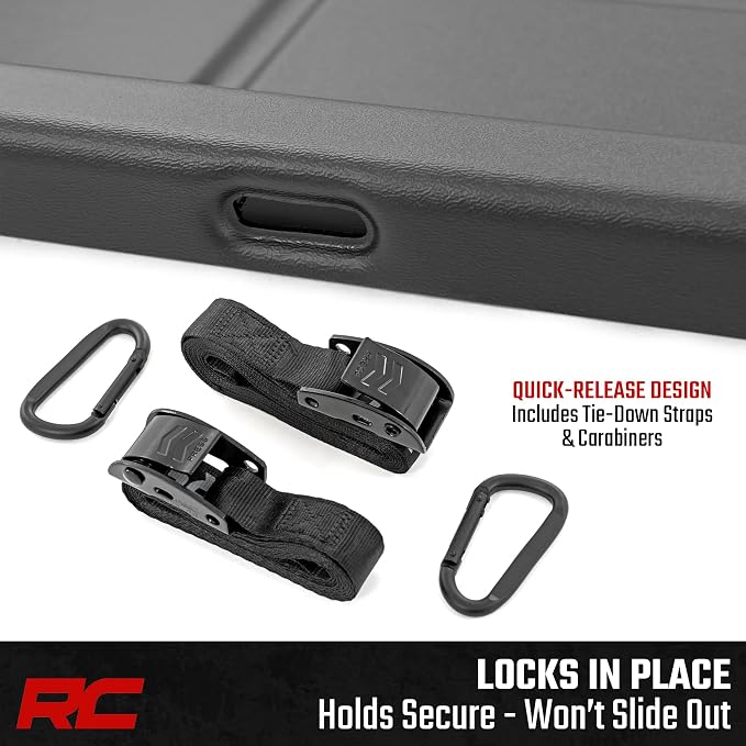 Rough Country Slide-Out Truck Bed Cargo Tray - Organizer for 5'7"+ Beds, Heavy-Duty Polyethylene, UV-Protected, Easy Tailgate Access