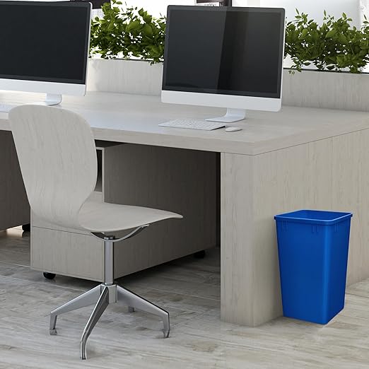 Rev-A-Shelf 2-Pack 35 Quart Polymer Replacement Trash Bin, Recycle Waste Garbage Container for Kitchen Cabinet Pullouts, Blue, RV-35-22-2 - Large Plastic Bins for Home and Office