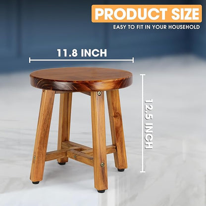 ENKEZI Shower Foot Rest 12 in - Shower Stool for Shaving Legs, Small Corner Bathroom Bench Suitable for Small Shower Spaces - Bath Seat, Spa Foot Rest Shaving Stool