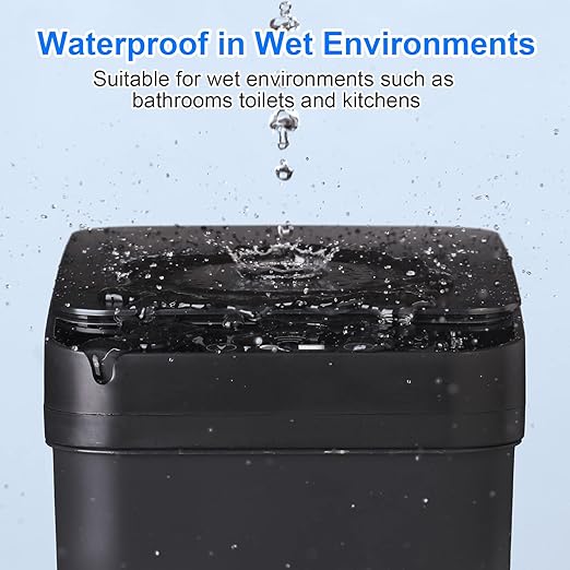 Anborry Bathroom Automatic Trash Can 3 Pack 2.2 Gallon Motion Sensor Touchless Small Slim Garbage Can with Lid Smart Electric Narrow Garbage Bin for Bedroom Living Room Office Kitchen (Black)