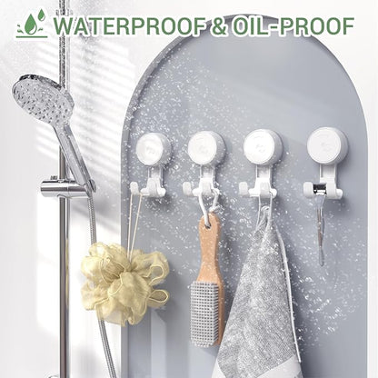 LUXEAR Suction Hooks Powerful Vacuum Suction Cup Hooks-6PACK Razor White