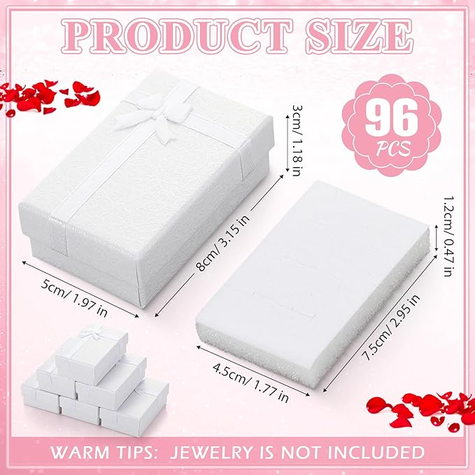 Ecally Small Cardboard Jewelry Gift Boxes 2 x 3.1 x 1.1 Inches Earring Boxes for Jewelry Gift Rings Earring Necklaces