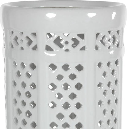 Red Lantern 17" Carved Lattice Decorative Umbrella Stand