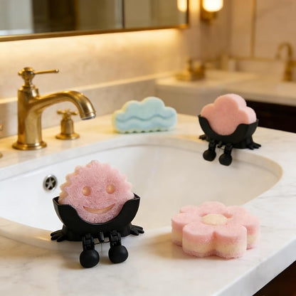 Peeing Scrub Sponge Holder with Drainage, 3D Print Cute Hanging Holder for Sponges, Brushes and Soaps, Countertop Funny Rack for Kitchen and Bathroom Sink