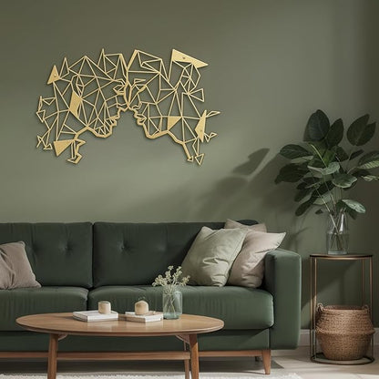 SIGNLEADER Metal Wall Art Decor Couple Secret Words Modern Abstract Wall Sculpture Hangings Home Decoration for Living Room, Bedroom, Bathroom, Kitchen, Outdoor - 30" Gold