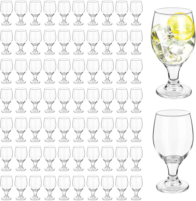 Patelai Set of 72 Clear Glasses 13.5 oz Water Goblet Glass Stemmed Water Glasses for Juice Wine Beer Tea Milk Cold Beverages Drinks Dishwasher Safe