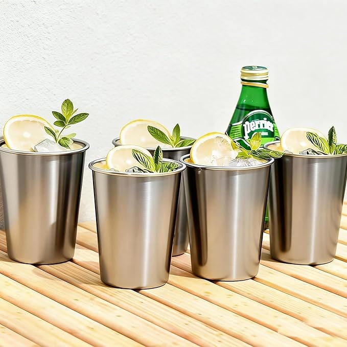 10 Pack 10 oz Stainless Steel Pint Cups,Stainless Steel Cup,Pint Cup Tumbler，water Tumbler,Stackable,Reusable,BPA Free