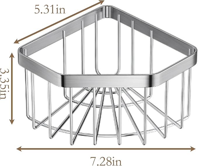 304 Stainless Steel Corner Sink Caddy，Movable Suction Cup Sponge Holder with Strong Suction Cups, Sink Organizer with Soap Dish for Kitchen and Bathroom
