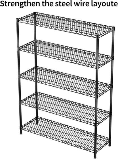 SINGAYE Shelf Closet Wire Shelving：Adjustable Metal Unit for Laundry Room Organization Bathroom Kitchen Home Garage Storage Pantry Rack Shelves