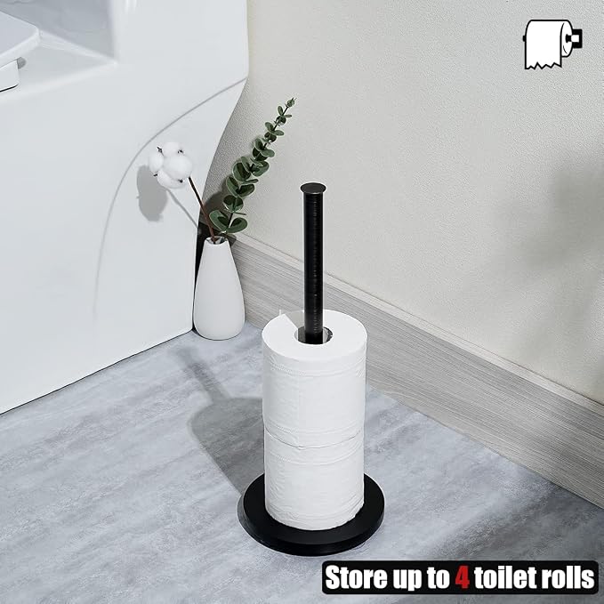 JQK Toilet Paper Storage Stand Oil Rubbed Bronze, 304 Stainless Steel Thicken 0.8mm Tissue Reserve Holder Dispenser for Bathroom, ORB, TPS180-ORB