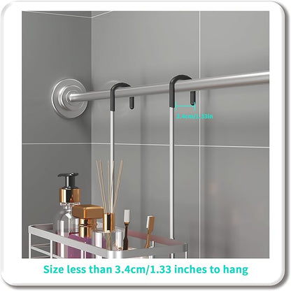 HapiRm Hanging Shower Caddy Organizer - No Drilling Shower Organizer with Inclined Shelf, Rustproof & Waterproof 304 Stainless Steel Bathroom Caddy - Silver