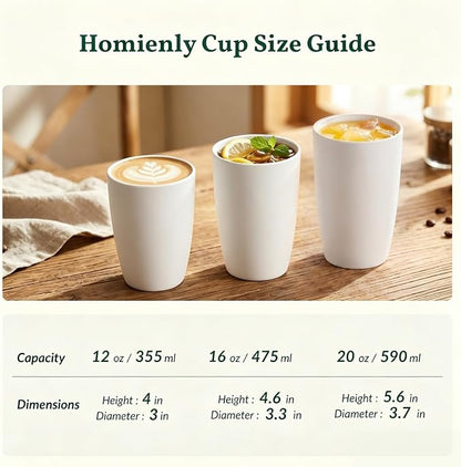 Homienly Wheat Straw Cups 12oz Unbreakable & Easy to Clean Cups Reusable Outdoor Drinking Cups for Travel,Camping,Picnic, Refrigerator and Dishwasher Safe Stackable Water Tumblers- White