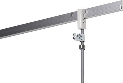 STAS Art Hanging Set: STAS j-Rail max Security Rod 4x4 White 150 cm + Security Hook + Security Cap