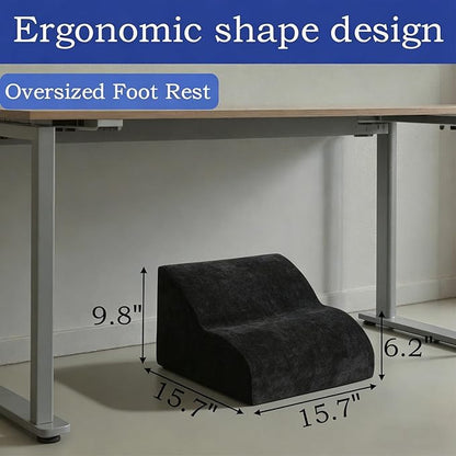 Foot Rest for Under Desk at Work.Multifunctional 3-Tier Foot Stool,with Washable Footrest.for Under Desk,Office Chair Gaming Chair & Sofa,Leg Elevation Pillow,Supports Posture(A-Black)