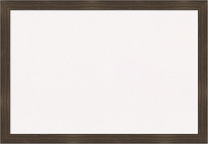 Amanti Art White Cork Board for Wall, 18x26 Vision Board with Brown Wood Frame, Medium Corkboard Office Decor for Home Organization, Casual Corkboard Pinboard to display items for home organization