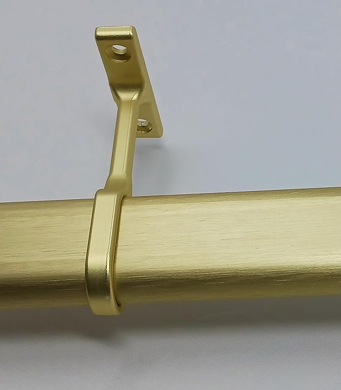 6-Case ProPack Kit Matte Brass 96" Long Oval Wardrobe Closet Rods with 12 End Cap Flanges and 6 Center Supports with Installation screws