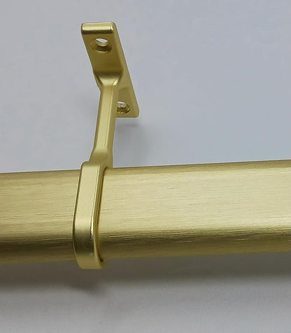 6-Case ProPack Kit Matte Brass 96" Long Oval Wardrobe Closet Rods with 12 End Cap Flanges and 6 Center Supports with Installation screws
