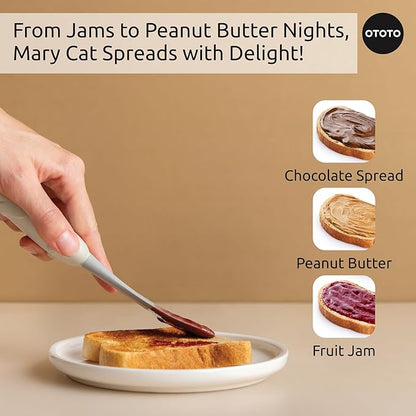 OTOTO Jar Scraper Spatula - Silicone Scraper, Cute Kitchen Accessories, Unique Fun Cooking Kitchen Gadgets for Foodies - BPA-free & 100% Food Safe (Mary Cat)