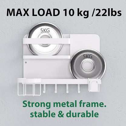 Versatile Bedside Wall Organizer, Floating Bedside Shelves, Wall Mount Essential Accessories for Room Decor, Dorm, Makeup Organizer, Remote Control Holder，Night Stand