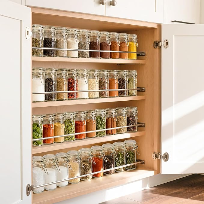 ComSaf 4 oz Glass Jars with Airtight Lid, 6 Pack Small Glass Containers for Cooking Enthusiasts and DIY Crafters, Food Grade Airtight Herb Storage Containers, Glass Spice Jars with Labels and Funnel