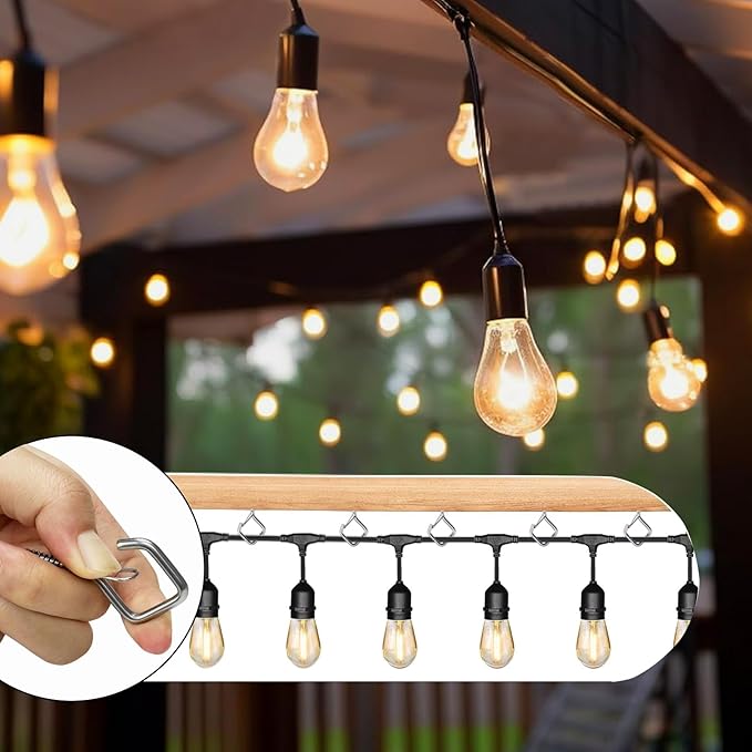 45 Screw Hooks 2.16 Inch, Metal Ceiling Hooks for Outdoor String Lights, Wind Chimes, Lanterns, and Hanging Decorations Indoor and Outdoor （304Stainless Steel）